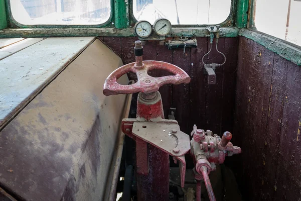 Parte Depósito Locomotivas Vapor Abandonado Ferroviário Restos Velhos Enferrujados — Fotografia de Stock