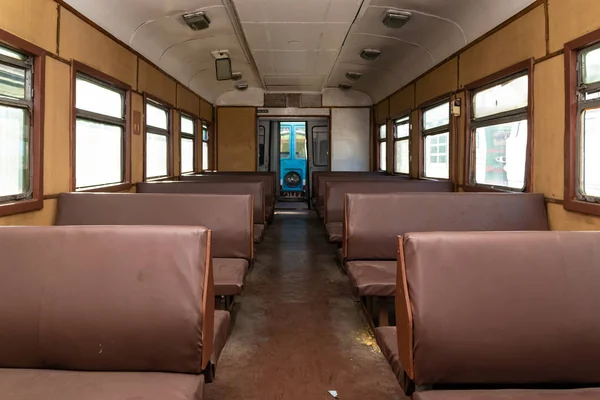 Interior Old Railway Passenger Car — Stock Photo, Image