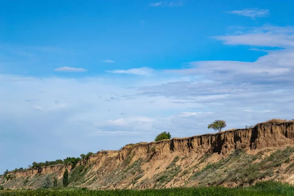 Landschap Sea Ocean Blue Sky Sand Beach Een Zonnige Dag — Stockfoto