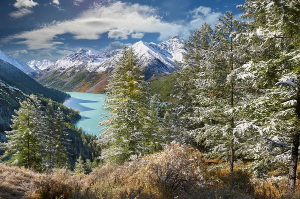 Dağ Gölü Rusya Batı Sibirya Altai Dağları Güzel Manzara Güneşli — Stok fotoğraf