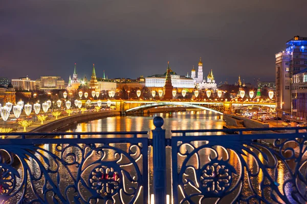 Stadt Moskau Blick Auf Den Kreml Von Der Brücke Des — Stockfoto