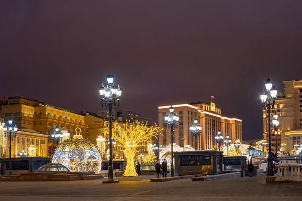 Stadt Moskau Manezhnaya Platz Moscow Hotel National — Stockfoto