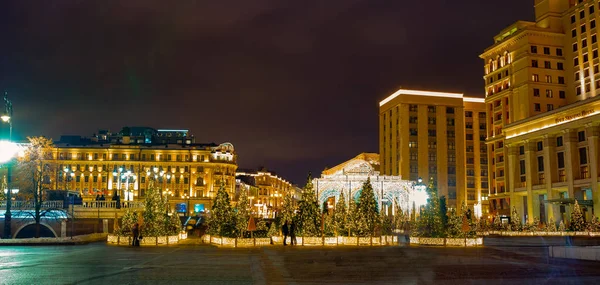 Stadt Moskau Weihnachtsinstallation Auf Dem Manegenplatz Russia 2019 — Stockfoto