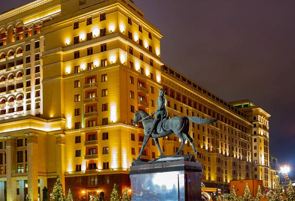 Stadt Moskau Denkmal Für Marschall Zhukov Sculpture Russia 2019 — Stockfoto