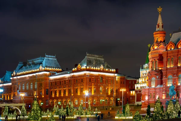 Stadt Moscow Christmas Installation Auf Dem Manegenplatz Russland 2019 — Stockfoto