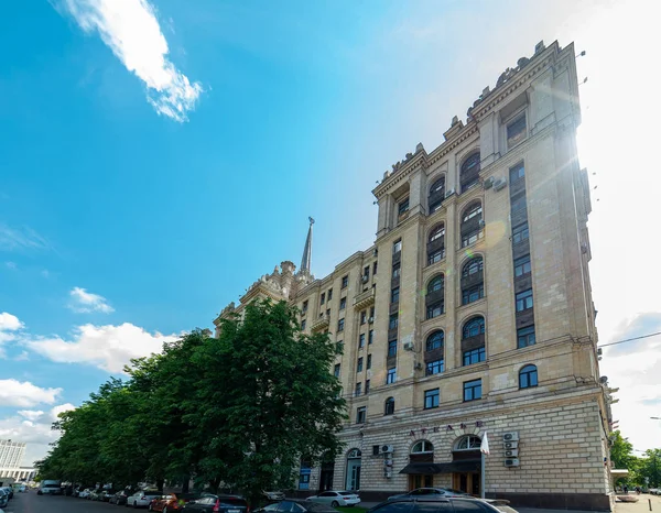 Stadt Moskau Blick Auf Hotel Ukraine Von Taras Shevchenko Embankment — Stockfoto