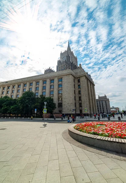 Ciudad Moscú View Del Ministerio Asuntos Exteriores Smolenskaya Sennaya Square — Foto de Stock