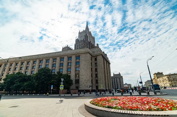 Ciudad Moscú View Del Ministerio Asuntos Exteriores Smolenskaya Sennaya Square — Foto de Stock
