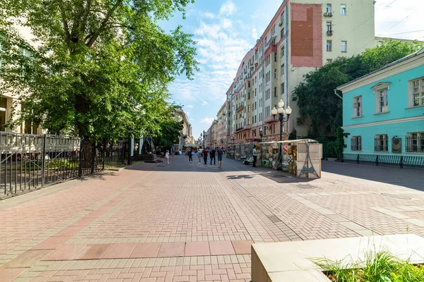 Miasto Moskwa Widok Arbat Jest Jedną Najstarszych Ulic Moskwie Rosja — Zdjęcie stockowe