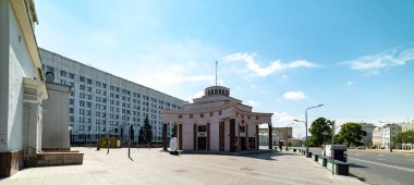 Şehir Moskova.Arbat Meydanı'nın manzarası, Metro İstasyonu-Arbat. in Moscow.Russia.2019