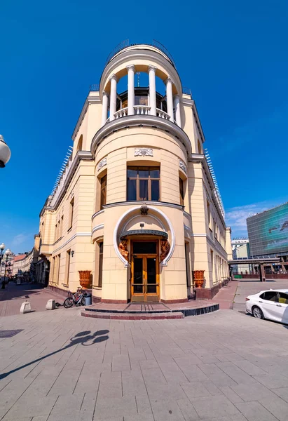 Город Москва Вид Бывший Ресторан Прага Пересечении Старого Нового Арбата — стоковое фото
