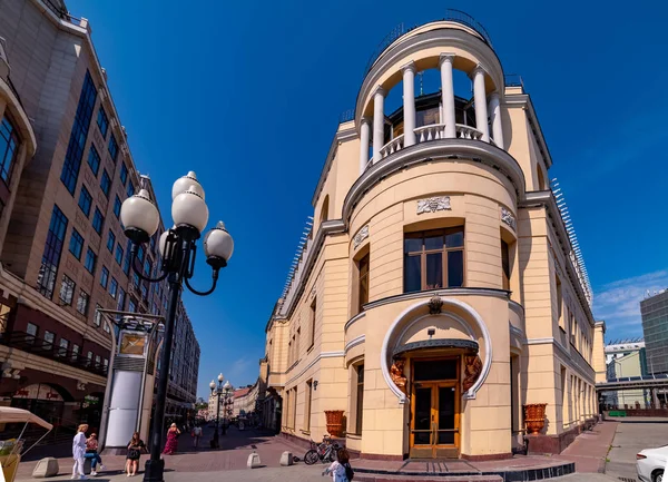 Місто Москва Вид Колишній Ресторан Прага Перетині Старого Нового Арбат — стокове фото