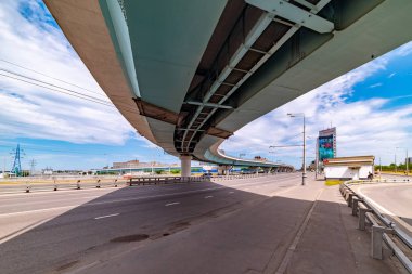 Şehir Moskova .Schelkovskoe karayolu görünümü ,Izmailovo ilçe, Moskova.Rusya.2019