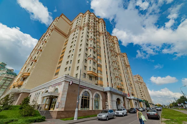 Város Moszkva Kilátás Lakossági Komplexum Lomonosov Avenue Russia 2019 — Stock Fotó