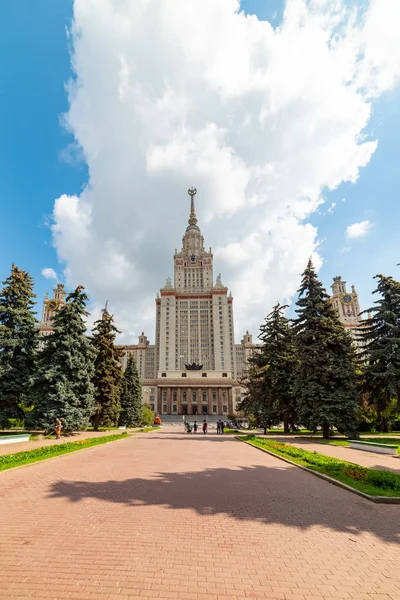 Ciudad Moscú View Universidad Estatal Moscú Lleva Nombre Lomonosov Edificio — Foto de Stock