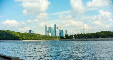 Görünümü * Moskova City *,Moskova Nehri Dolgu - Sparrow Hills.