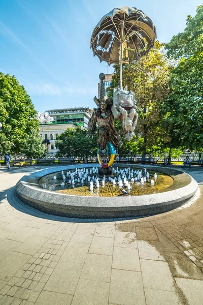 Bronz számok a bohócok előtt Nikulin a cirkusz. Város az M — Stock Fotó