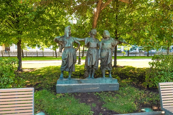 Tsvetnoy Boulevard, Monument Song.City il Mosca — Foto Stock