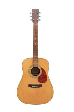 aşınmış gitar beyaz arkaplanda
