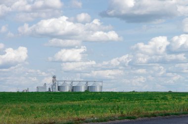 Gökyüzüne karşı tahıl ambarları. Asansör