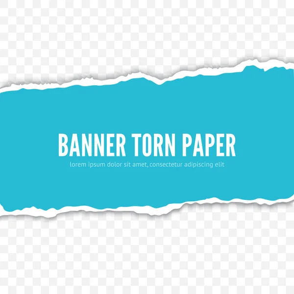 Pieza de papel rasgado banner vector realista — Archivo Imágenes Vectoriales