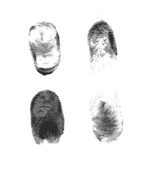 Silhouette icona impronta digitale su sfondo bianco — Vettoriale Stock