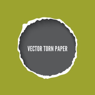 Yırtık kenarlı yırtık kağıt çerçeve gerçekçi vektör çizimi
