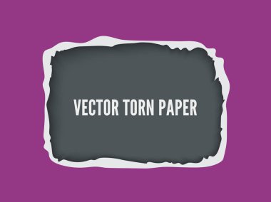 Yırtık kenarlı yırtık kağıt çerçeve gerçekçi vektör çizimi