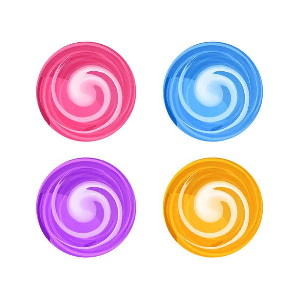 Caramelo ronda remolino vector ilustración, lollypop icono — Vector de stock