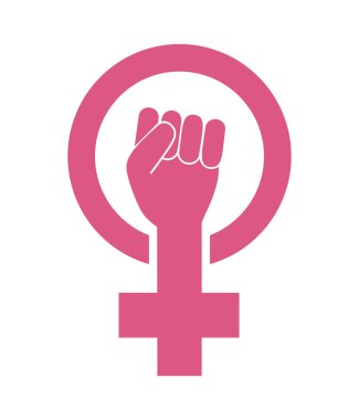 Kadın feminizmi, el ikonu vektörünü protesto etti