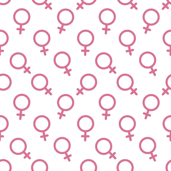 女性のセックス シンボル アイコンのシームレスなパターンのベクトルの背景 — ストックベクタ