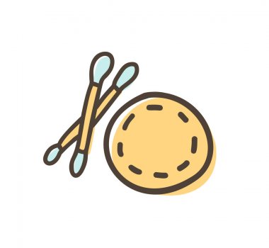 Pamuk bezlerden ve pamuk yastıkları banyo aksesuarları. Kozmetik çıkarmak için ürünler.