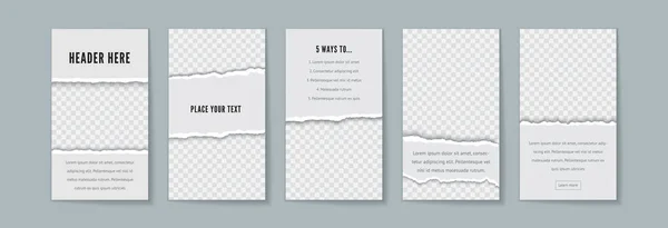 Modèle d'histoire Instagram ensemble vectoriel avec espace pour le texte — Image vectorielle