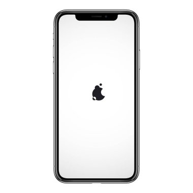 Vektör akıllı telefon iphone benzer. Çerçevesi zıvedatmlı ve boş ekrana sahip telefon şablonu.