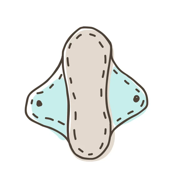 Menstruele pad doodle vector illustratie geïsoleerd op witte achtergrond — Stockvector