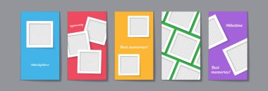 Metin için alan la ayarlanmış Instagram hikaye şablonu vektörü