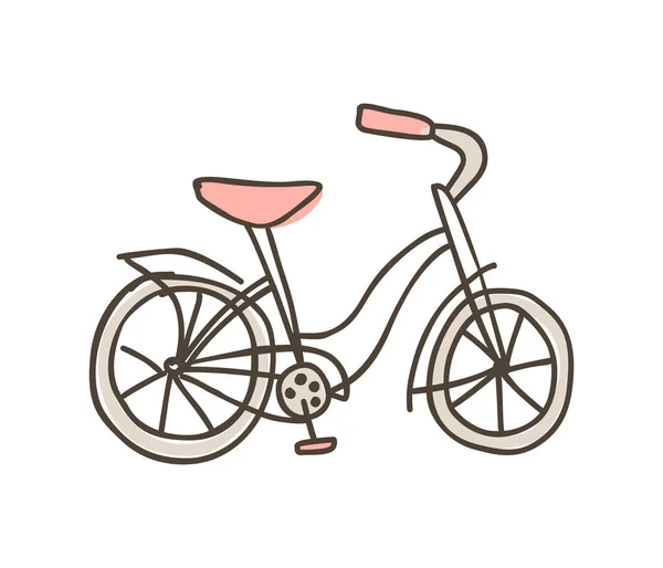 Bisiklet doodle simgesi. Vektörde elle çizilmiş çizim — Stok Vektör