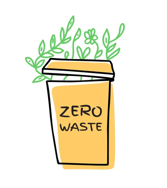Vetor desenhado à mão ilustração do conceito de resíduo zero —  Vetores de Stock