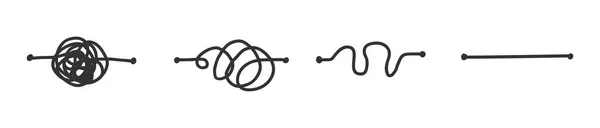 简化概念简化简化流程直线和曲线向量图 — 图库矢量图片