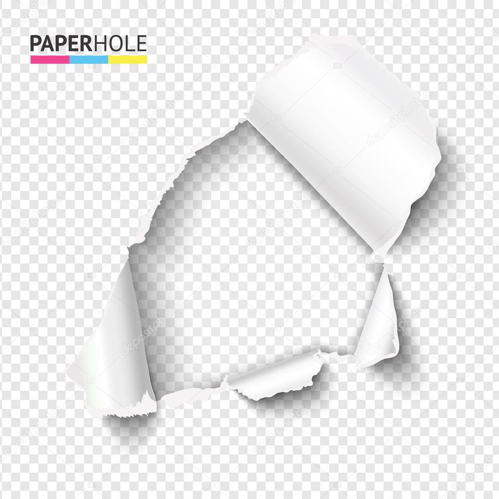 Vector Empty rip paper hole as sale banner to reveal some message