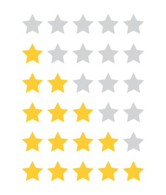 Oranı 5 yıldızlı müşteri ürünü incelemesi düz simgeler