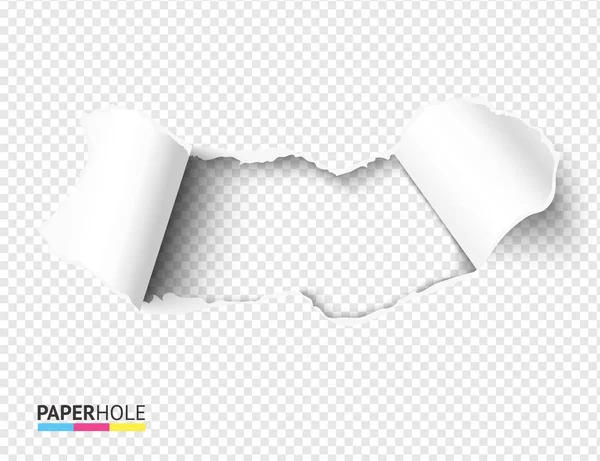 Векторные пустые разорванные бумажные листы свитка с разорванными краями отверстия на полупрозрачном фоне для продажи баннер — стоковый вектор