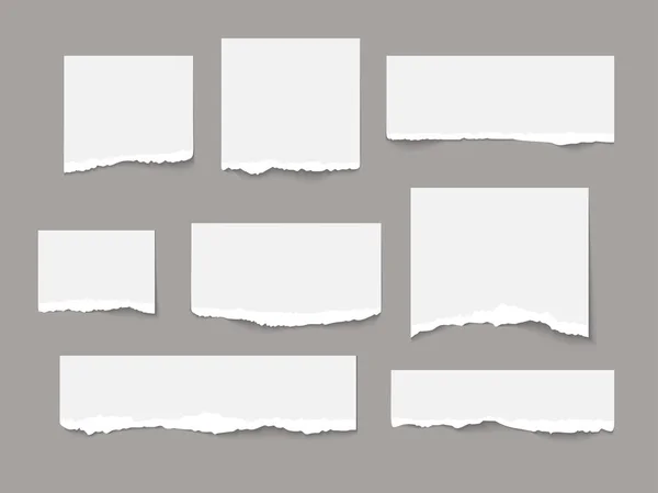 Λευκό σχισμένο χαρτί δάκρυα συλλογή κομμάτια απομονωμένη Διάνυσμα Αρχείου