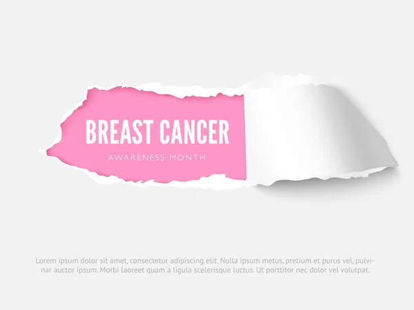 Modèle de conception vectorielle de bannière de mois de sensibilisation au cancer du sein — Image vectorielle