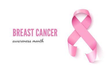 Göğüs kanseri pankart vektör şablonu harf ile