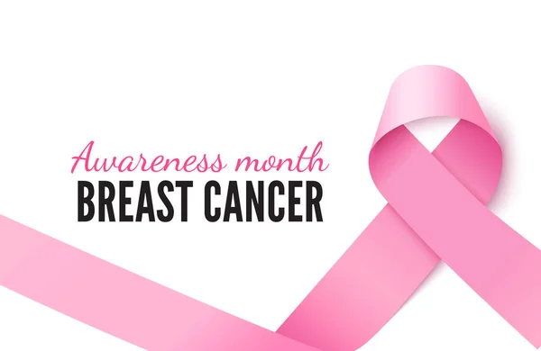 Modèle vectoriel de bannière de mois de sensibilisation au cancer du sein — Image vectorielle