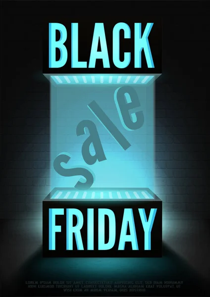 Black friday seasonal sale vector poster template — Stock Vector