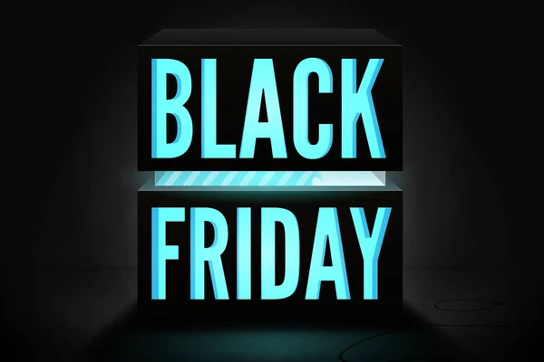 Black Friday minimalistische 3D-Vektor-Banner-Vorlage — Stockvektor