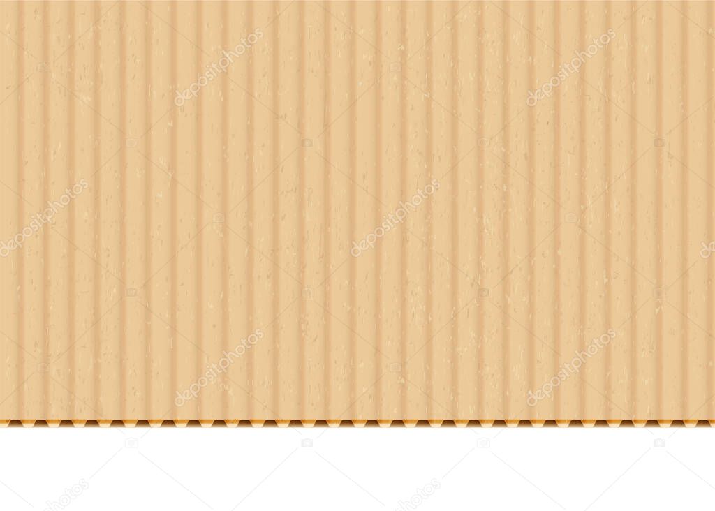 Cardboard corrugated sheet realistic vector background