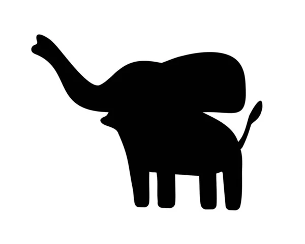 Ilustração do vetor silhueta de elefante isolado sobre fundo branco — Vetor de Stock